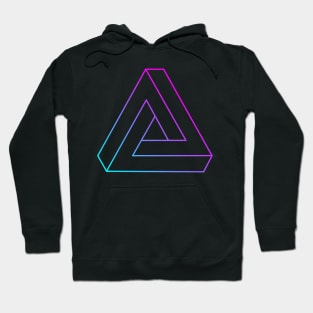 Impossible triangle with cyan to magenta gradient edge Hoodie